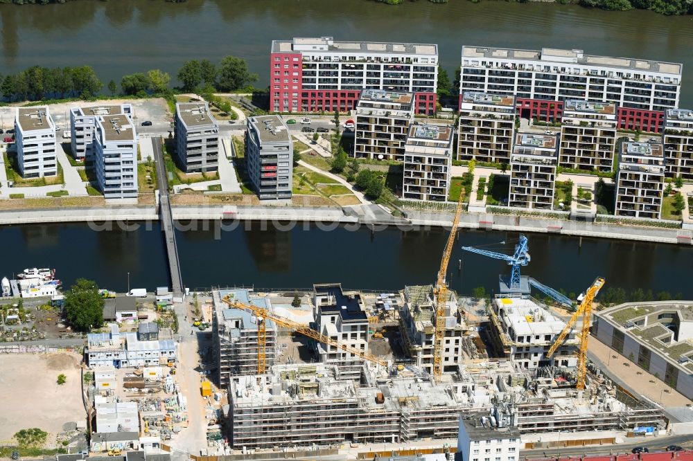 Offenbach am Main from above - Construction site to build a new multi-family residential complex Marina Gardens on Nordring in the district Nordend in Offenbach am Main in the state Hesse, Germany