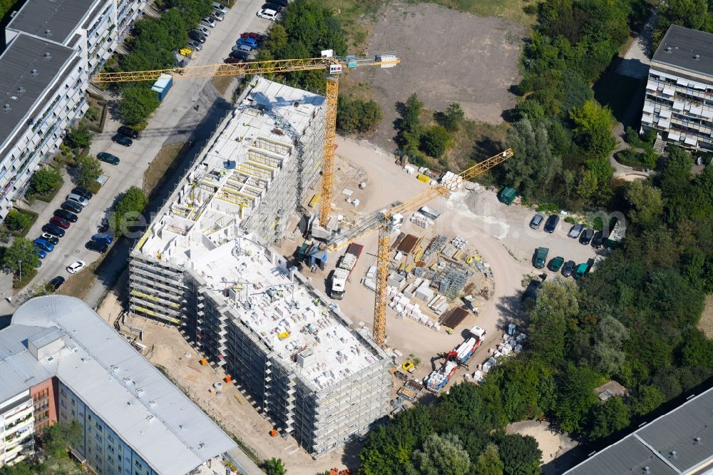 Aerial image Berlin - Construction site to build a new multi-family residential complex Martin-Riesenburger-Strasse in the district Hellersdorf in Berlin, Germany