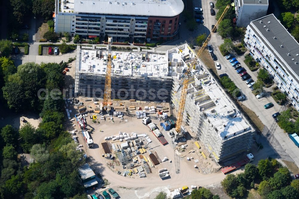 Aerial image Berlin - Construction site to build a new multi-family residential complex Martin-Riesenburger-Strasse in the district Hellersdorf in Berlin, Germany