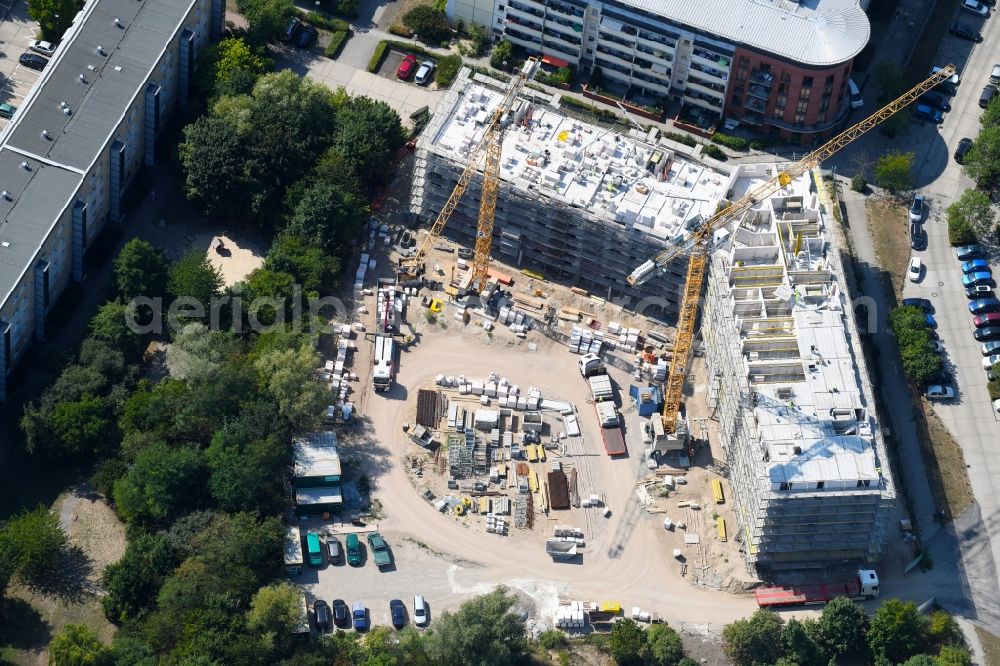 Aerial photograph Berlin - Construction site to build a new multi-family residential complex Martin-Riesenburger-Strasse in the district Hellersdorf in Berlin, Germany