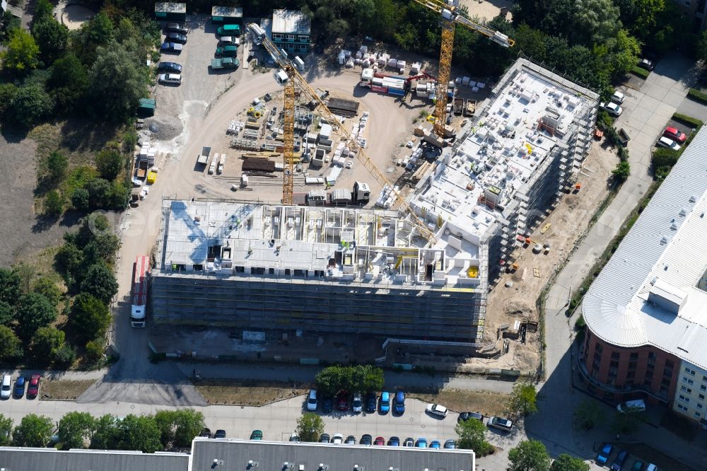 Aerial photograph Berlin - Construction site to build a new multi-family residential complex Martin-Riesenburger-Strasse in the district Hellersdorf in Berlin, Germany