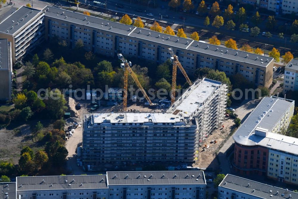 Aerial image Berlin - Construction site to build a new multi-family residential complex Martin-Riesenburger-Strasse in the district Hellersdorf in Berlin, Germany