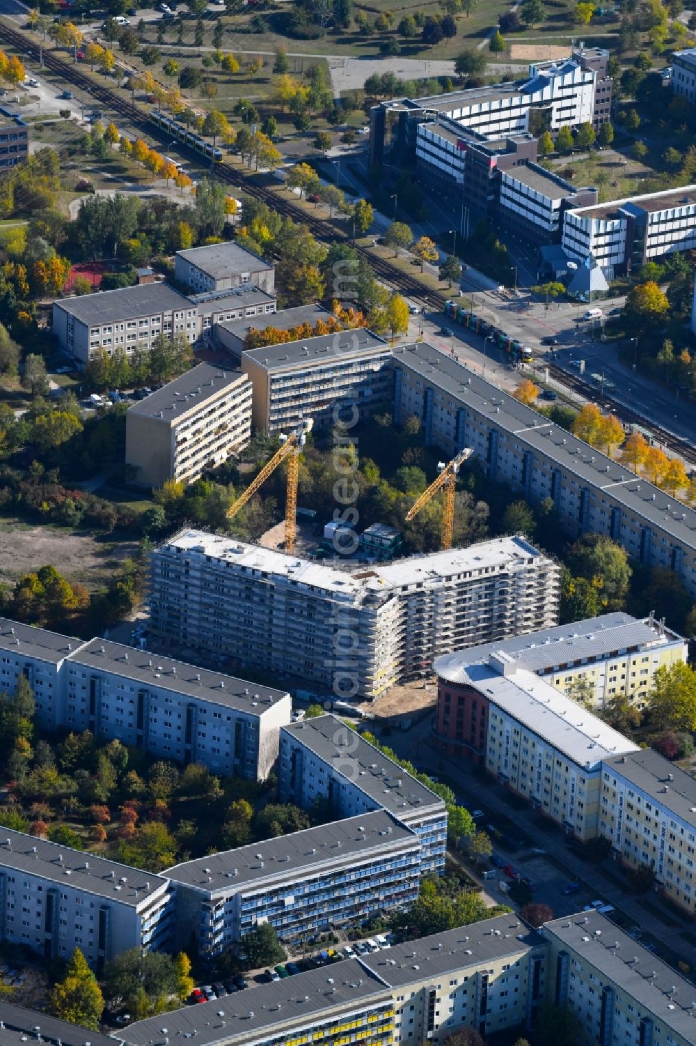 Aerial photograph Berlin - Construction site to build a new multi-family residential complex Martin-Riesenburger-Strasse in the district Hellersdorf in Berlin, Germany