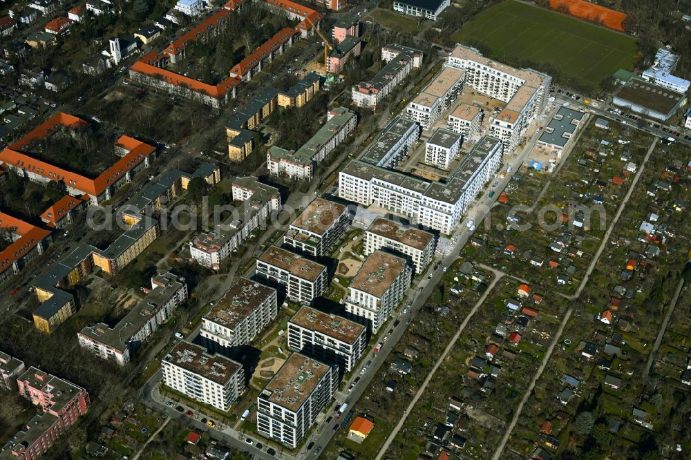 Berlin from above - Construction site to build a new multi-family residential complex Maximilians Quartier on Forckenbeckstrasse in the district Wilmersdorf - Schmargendorf in Berlin, Germany