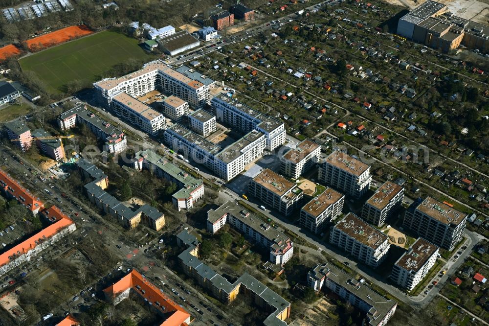 Aerial image Berlin - Construction site to build a new multi-family residential complex Maximilians Quartier on Forckenbeckstrasse in the district Wilmersdorf - Schmargendorf in Berlin, Germany