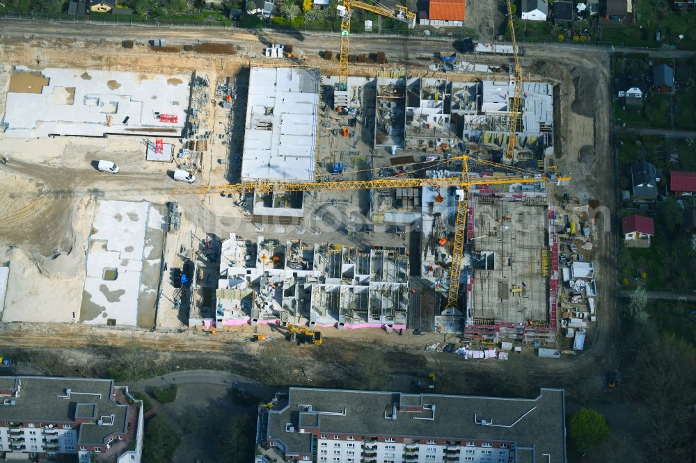 Aerial photograph Berlin - Construction site to build a new multi-family residential complex Maximilians Quartier on Forckenbeckstrasse in the district Wilmersdorf - Schmargendorf in Berlin, Germany