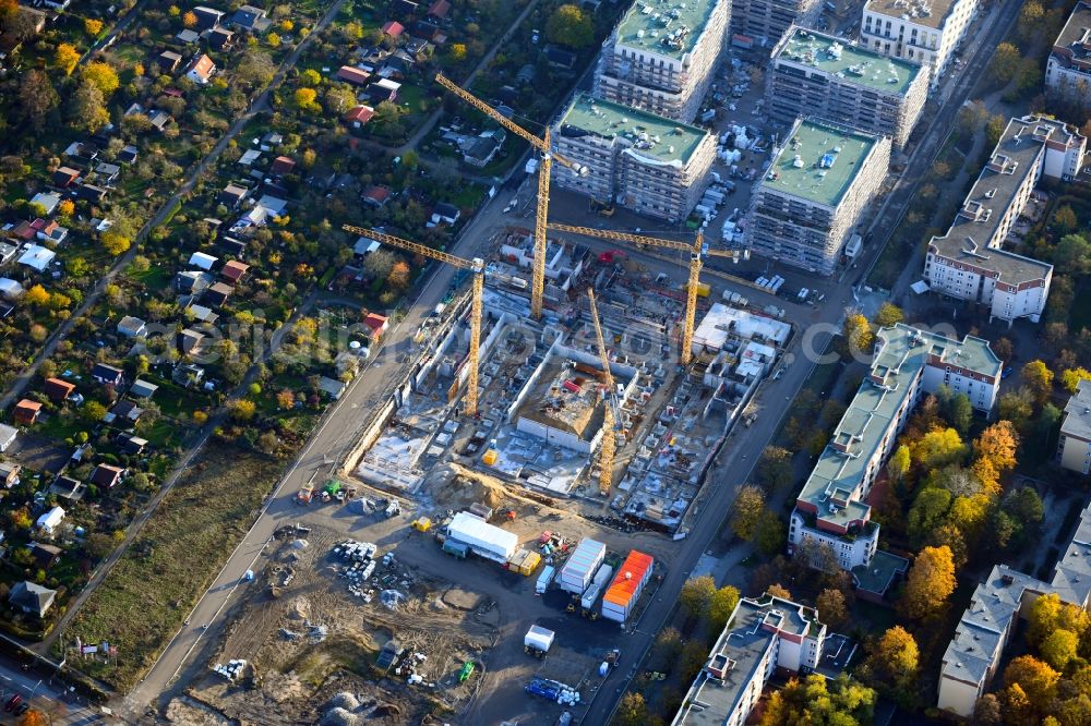 Berlin from above - Construction site to build a new multi-family residential complex Maximilians Quartier on Forckenbeckstrasse in the district Schmargendorf in Berlin, Germany