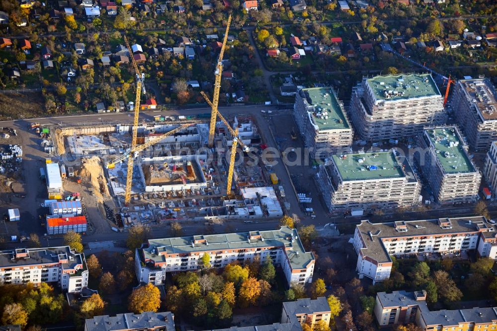 Aerial photograph Berlin - Construction site to build a new multi-family residential complex Maximilians Quartier on Forckenbeckstrasse in the district Schmargendorf in Berlin, Germany