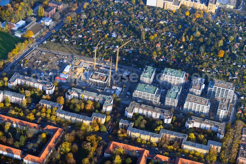 Berlin from above - Construction site to build a new multi-family residential complex Maximilians Quartier on Forckenbeckstrasse in the district Schmargendorf in Berlin, Germany