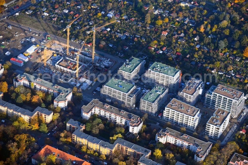 Berlin from the bird's eye view: Construction site to build a new multi-family residential complex Maximilians Quartier on Forckenbeckstrasse in the district Schmargendorf in Berlin, Germany