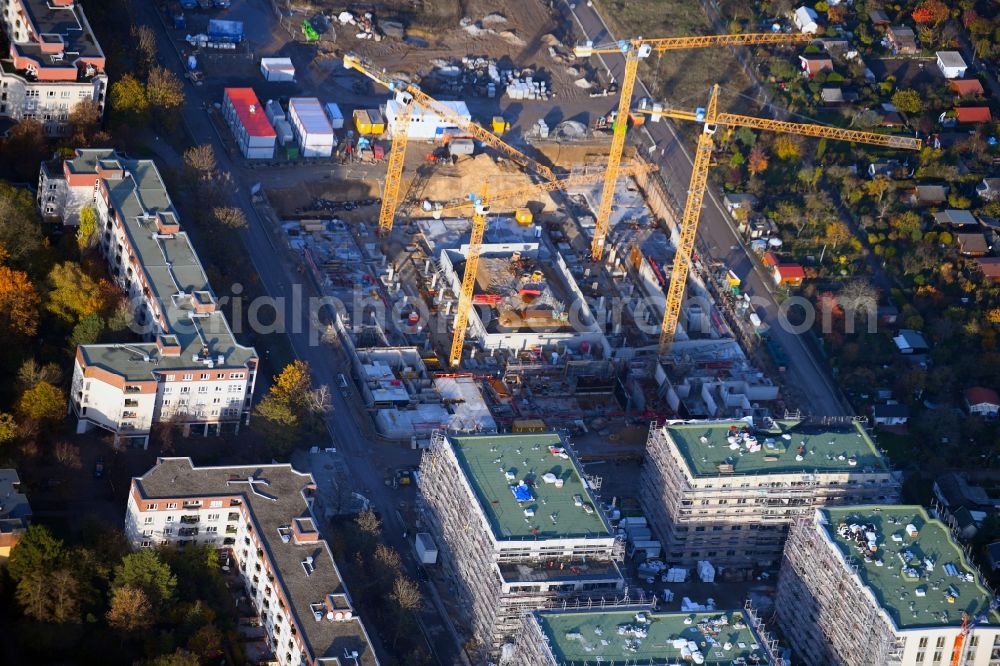 Berlin from above - Construction site to build a new multi-family residential complex Maximilians Quartier on Forckenbeckstrasse in the district Schmargendorf in Berlin, Germany