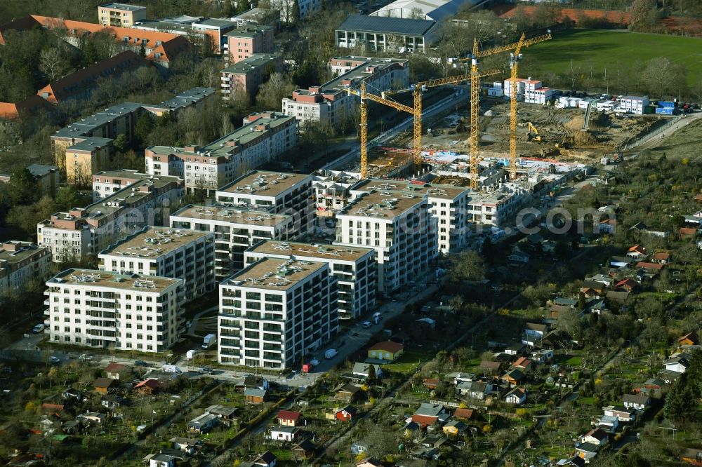 Berlin from above - Construction site to build a new multi-family residential complex Maximilians Quartier on Forckenbeckstrasse in the district Schmargendorf in Berlin, Germany