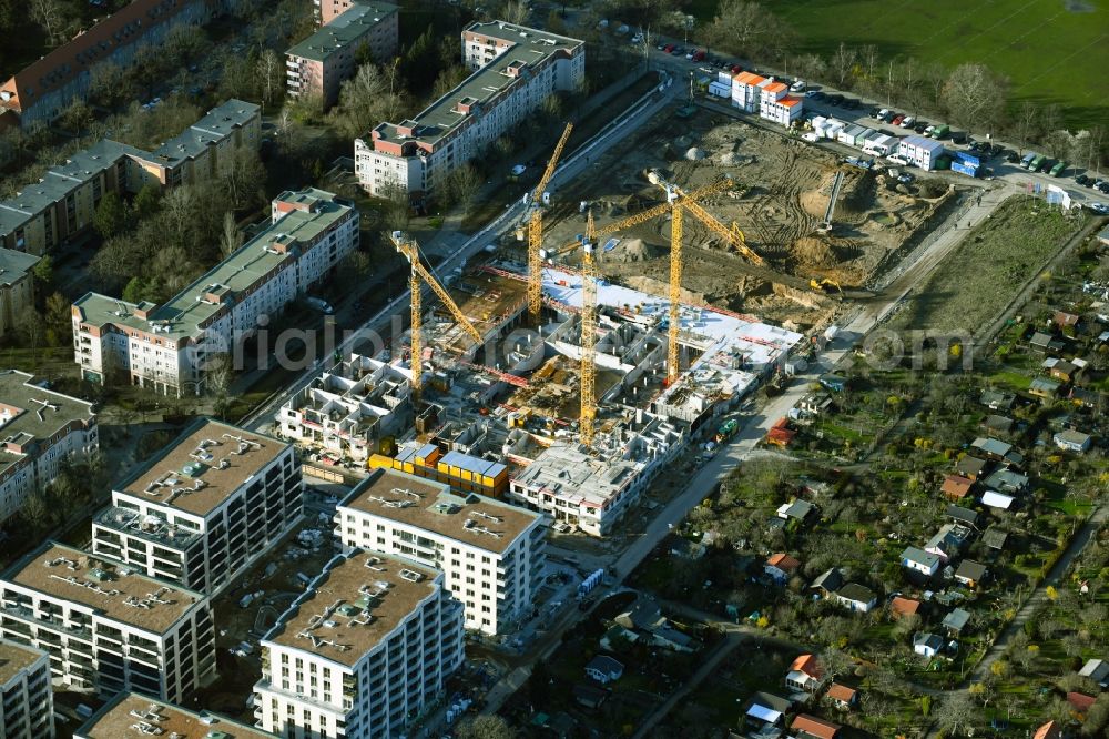 Aerial photograph Berlin - Construction site to build a new multi-family residential complex Maximilians Quartier on Forckenbeckstrasse in the district Schmargendorf in Berlin, Germany