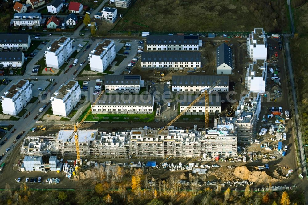 Aerial photograph Berlin - Construction site to build a new multi-family residential complex MEIN FALKENBERG in the district Falkenberg in Berlin, Germany