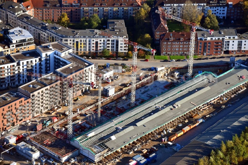 Aerial photograph Hamburg - Construction site to build a new multi-family residential complex Mitte Altona between Felicitas-Kukuck-Strasse and Harkortstrasse in the district Altona in Hamburg, Germany