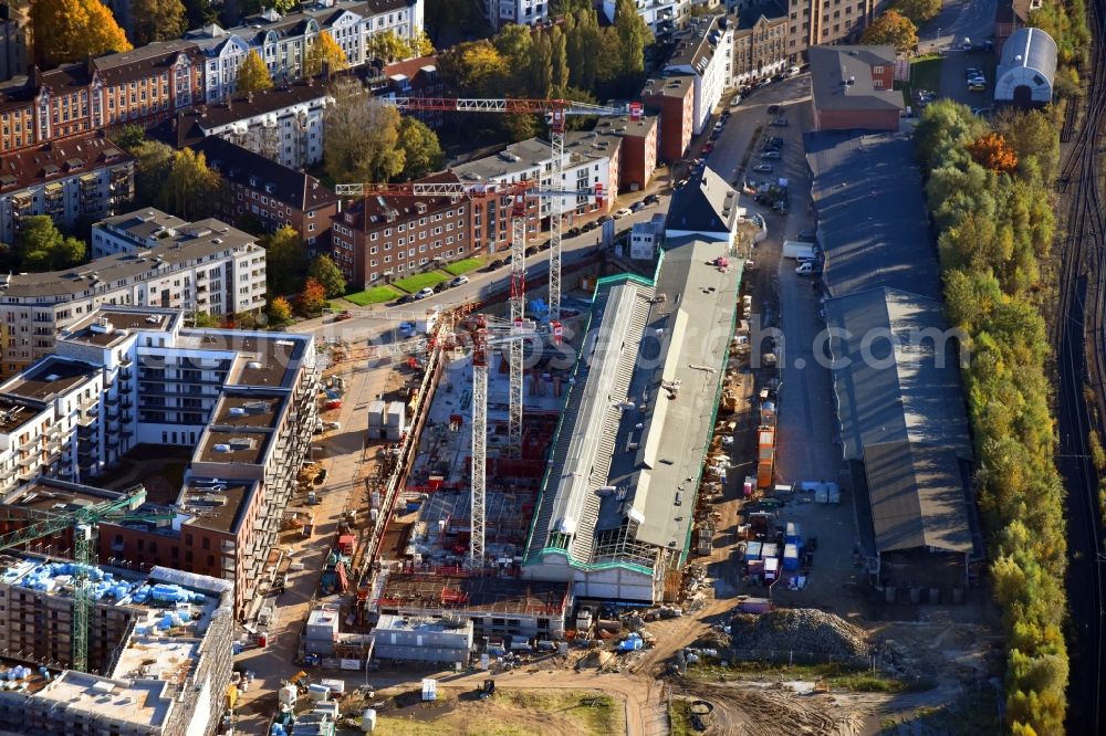 Aerial photograph Hamburg - Construction site to build a new multi-family residential complex Mitte Altona between Felicitas-Kukuck-Strasse and Harkortstrasse in the district Altona in Hamburg, Germany