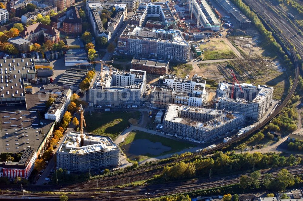 Aerial image Hamburg - Construction site to build a new multi-family residential complex Mitte Altona between Felicitas-Kukuck-Strasse and Harkortstrasse in the district Altona in Hamburg, Germany