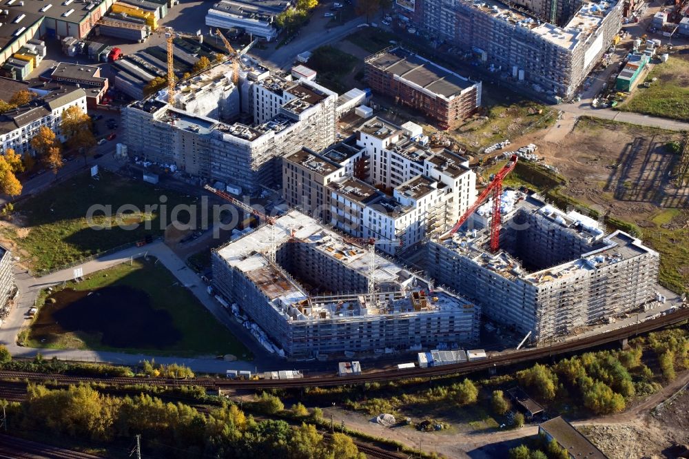 Hamburg from above - Construction site to build a new multi-family residential complex Mitte Altona between Felicitas-Kukuck-Strasse and Harkortstrasse in the district Altona in Hamburg, Germany