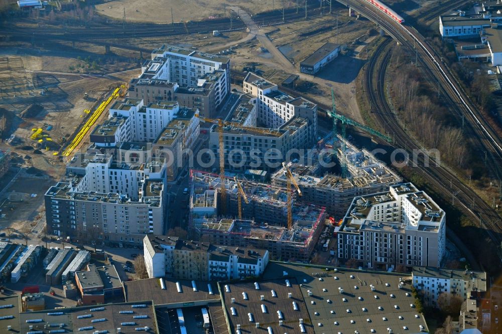 Aerial image Hamburg - Construction site to build a new multi-family residential complex Mitte Altona between Felicitas-Kukuck-Strasse and Harkortstrasse in the district Altona in Hamburg, Germany