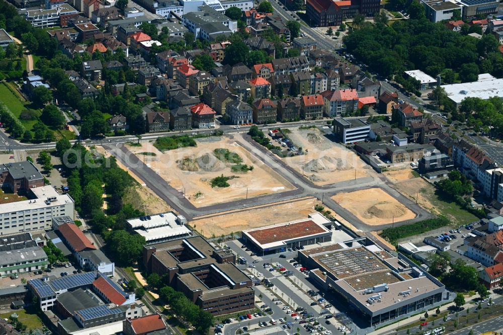 Aerial photograph Braunschweig - Construction site to build a new multi-family residential complex on Mittelweg in the district Nordstadt in Brunswick in the state Lower Saxony, Germany