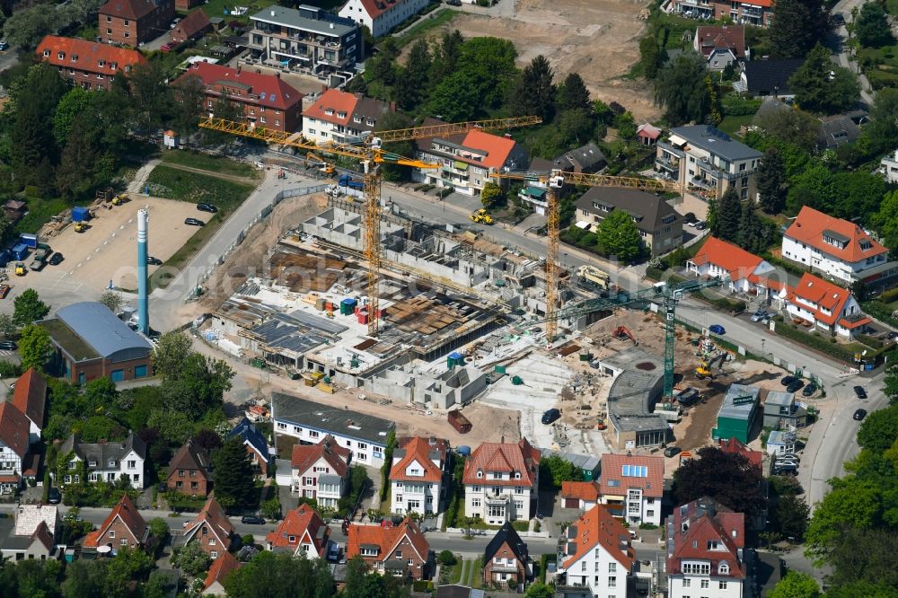 Travemünde from the bird's eye view: Construction site to build a new multi-family residential complex MOMENTS & Godewind in Travemuende in the state Schleswig-Holstein, Germany