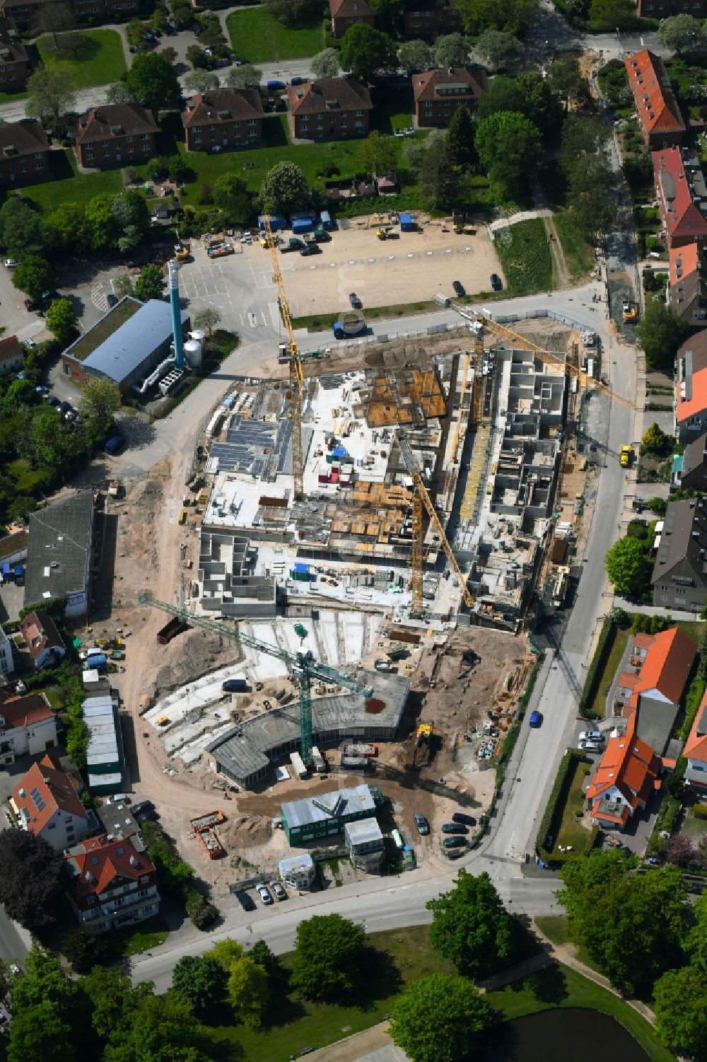 Aerial photograph Travemünde - Construction site to build a new multi-family residential complex MOMENTS & Godewind in Travemuende in the state Schleswig-Holstein, Germany