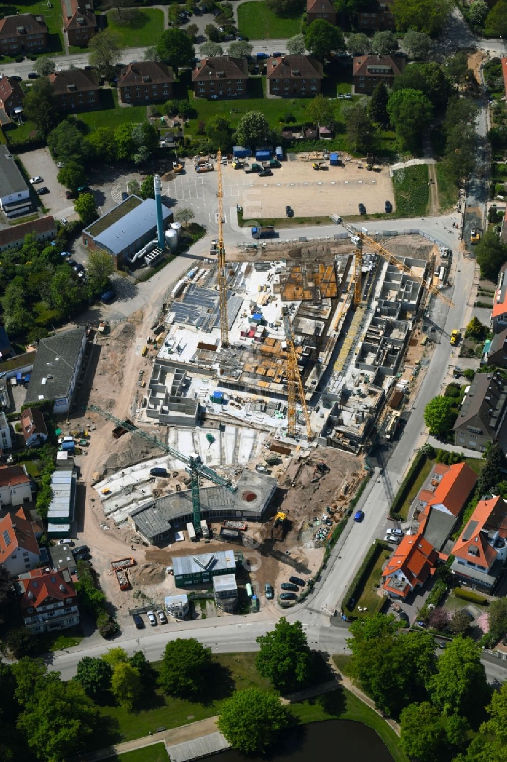 Travemünde from above - Construction site to build a new multi-family residential complex MOMENTS & Godewind in Travemuende in the state Schleswig-Holstein, Germany