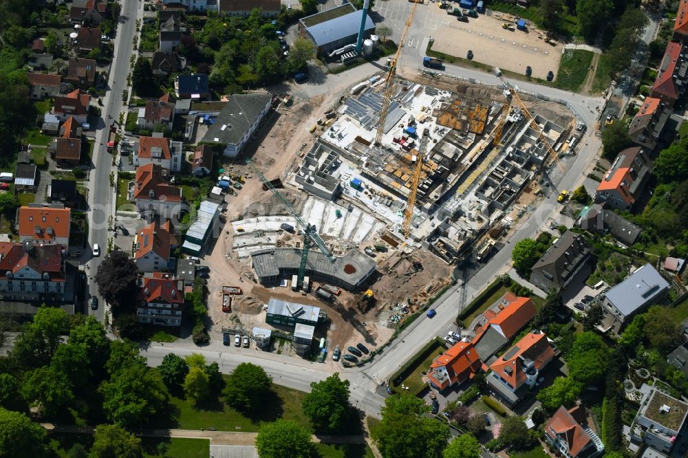 Travemünde from the bird's eye view: Construction site to build a new multi-family residential complex MOMENTS & Godewind in Travemuende in the state Schleswig-Holstein, Germany