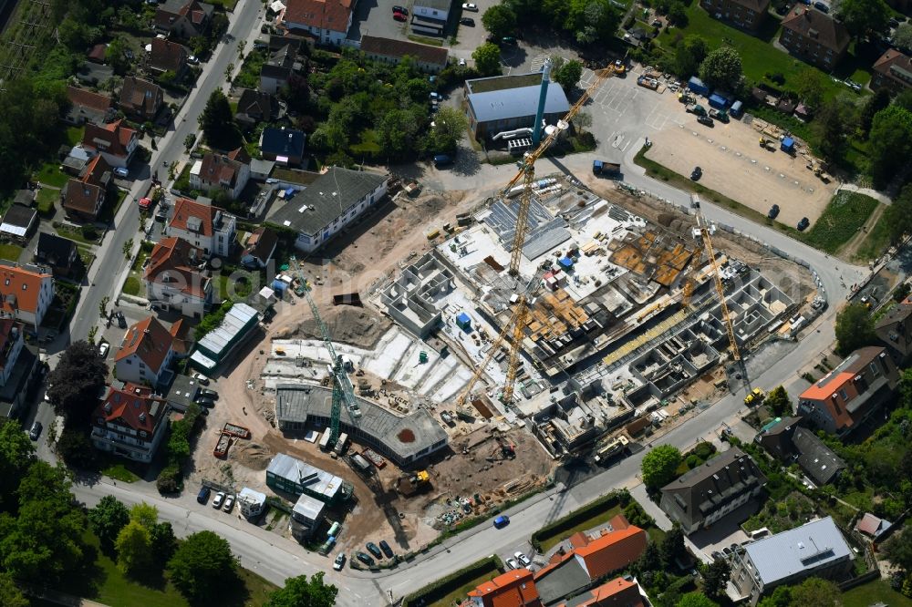 Aerial image Travemünde - Construction site to build a new multi-family residential complex MOMENTS & Godewind in Travemuende in the state Schleswig-Holstein, Germany