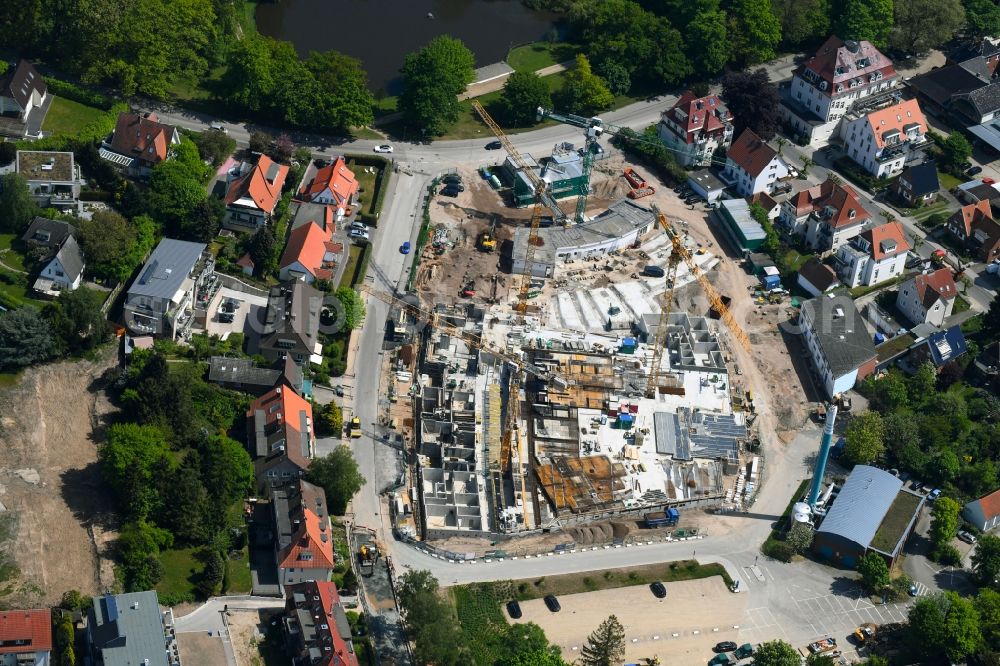 Travemünde from the bird's eye view: Construction site to build a new multi-family residential complex MOMENTS & Godewind in Travemuende in the state Schleswig-Holstein, Germany