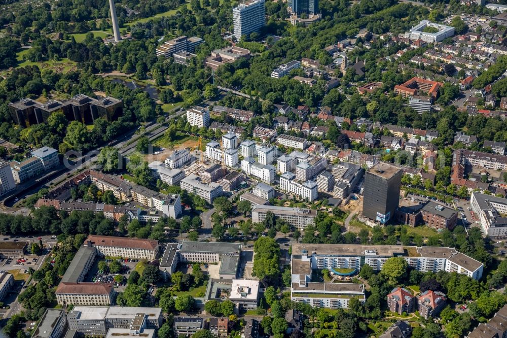 Dortmund from above - Construction site to build a new multi-family residential complex Maerkische Strasse - Benno-Jacob-Strasse - Kronenstrasse in Dortmund in the state North Rhine-Westphalia, Germany