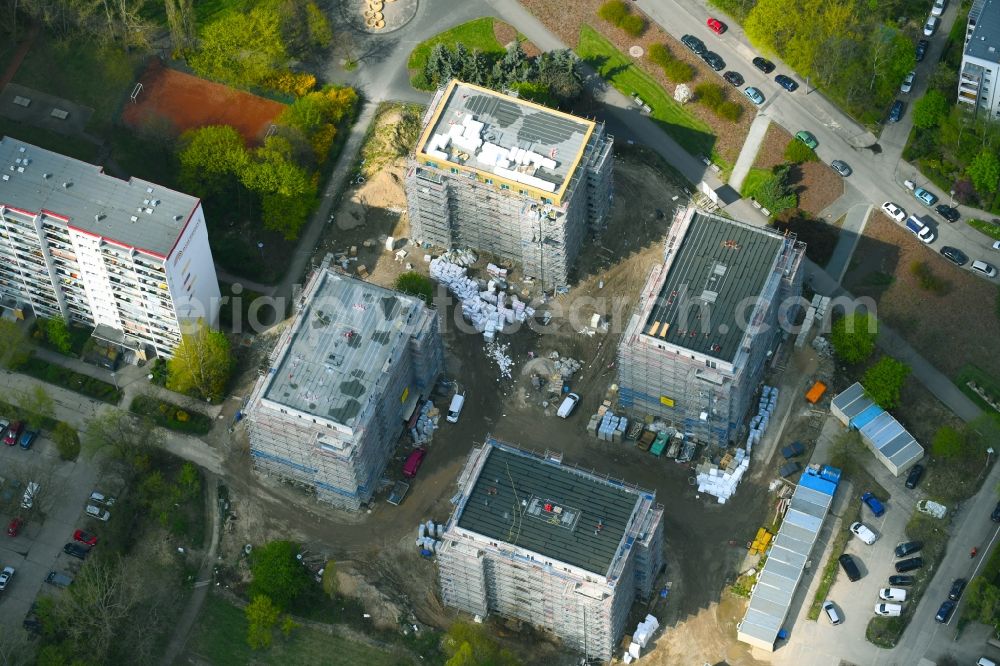 Aerial photograph Berlin - Construction site to build a new multi-family residential complex Maerkischen Allee corner Trusetaler Strasse in the district Marzahn in Berlin, Germany