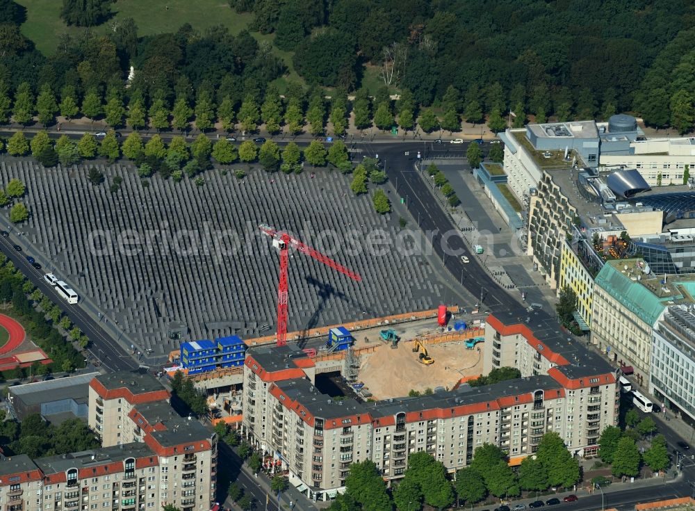 Aerial image Berlin - Construction site to build a new multi-family residential complex of MUC Real Estate GmbH on Cora-Berliner-Strasse in the district Mitte in Berlin, Germany