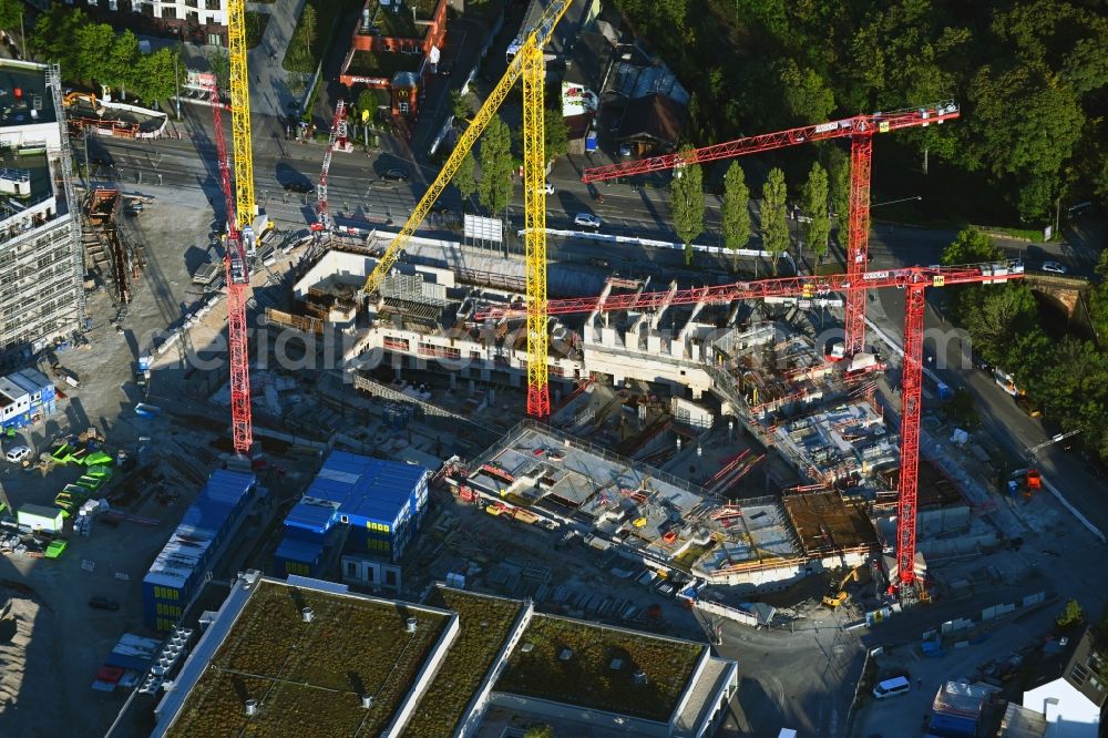 Aerial photograph München - Construction site to build a new multi-family residential complex Wohnquartier on Nockherberg of Bayerische Hausbau GmbH & Co. KG in Munich in the state Bavaria, Germany