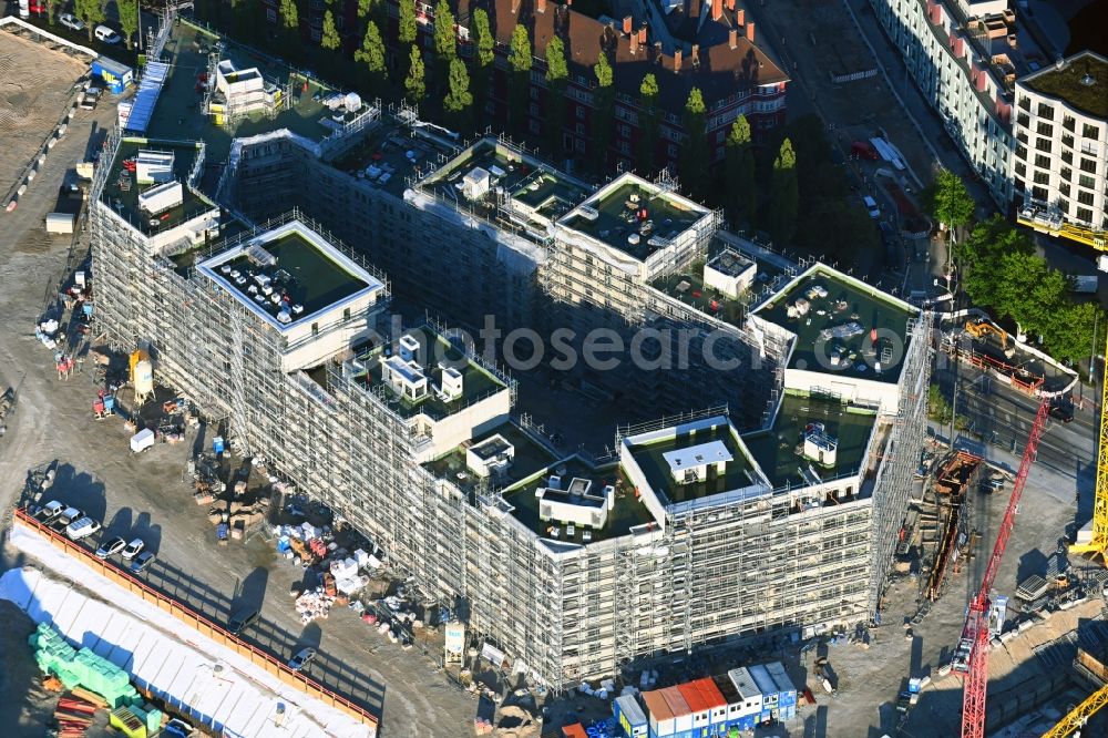 Aerial photograph München - Construction site to build a new multi-family residential complex Am Nockherberg - Regerstrasse - Poppelstrasse in the district Au-Haidhausen in Munich in the state Bavaria, Germany