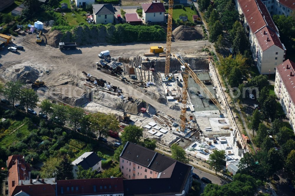 Aerial image Berlin - Construction site to build a new multi-family residential complex Odinstrasse - Rienzistrasse in the district Lichtenberg in Berlin, Germany