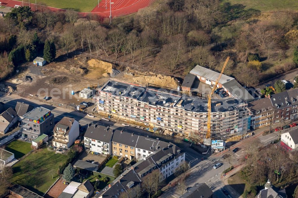 Aerial image Bottrop - Construction site to build a new multi-family residential complex of Oliver Helmke GmbH Am Lonperfeld in Bottrop in the state North Rhine-Westphalia, Germany