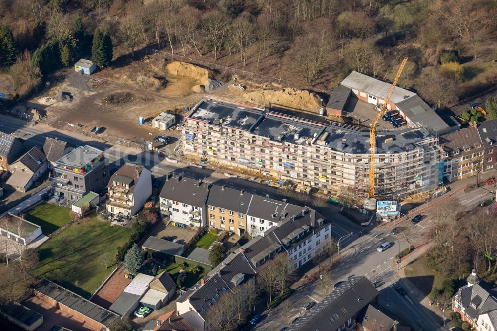 Aerial photograph Bottrop - Construction site to build a new multi-family residential complex of Oliver Helmke GmbH Am Lonperfeld in Bottrop in the state North Rhine-Westphalia, Germany