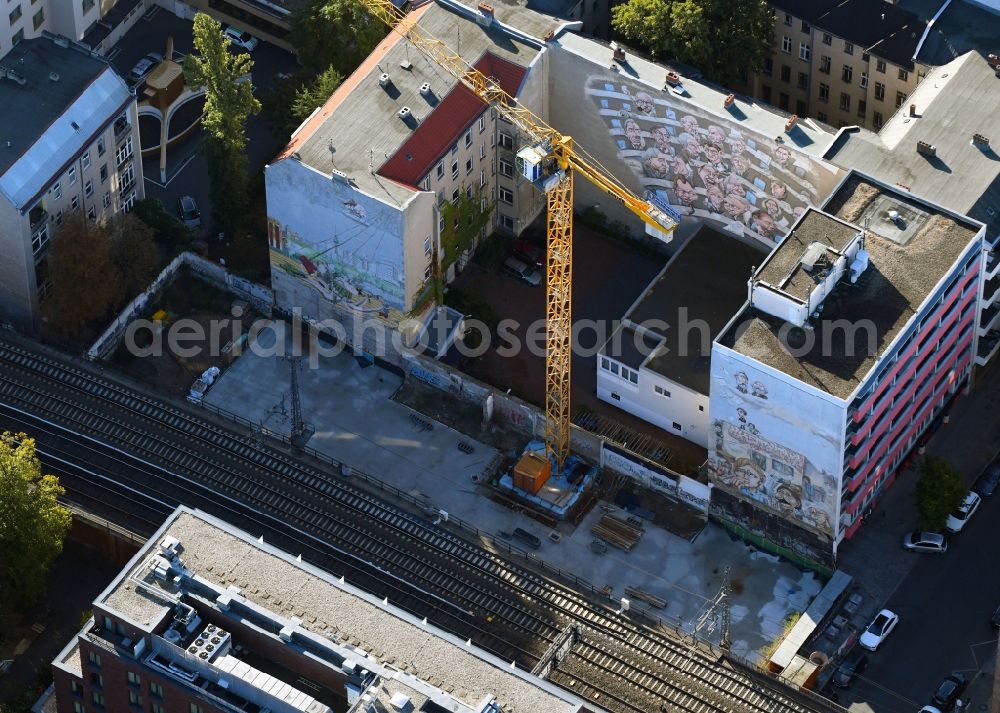 Aerial photograph Berlin - Construction site to build a new multi-family residential complex of AOC Immobilien AG on Uhlandstrasse in the district Charlottenburg-Wilmersdorf in Berlin, Germany