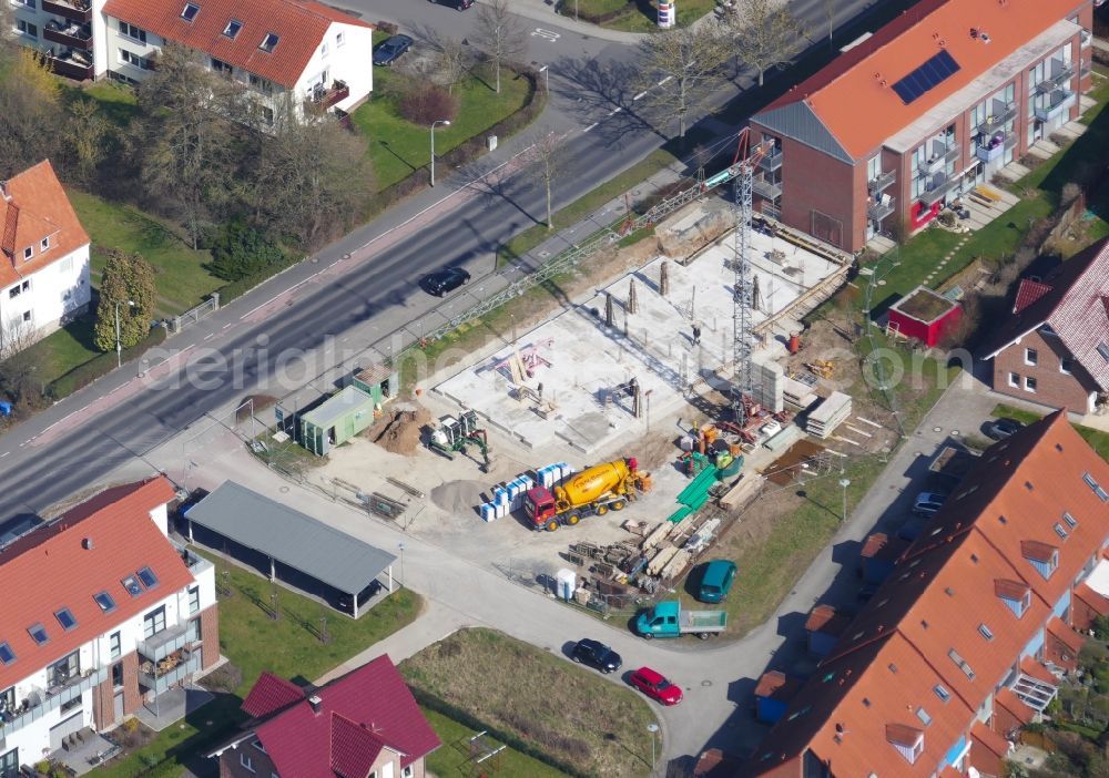 Aerial image Göttingen - Construction site to build a new multi-family residential complex in the district Hannover Metropolitan Area in Goettingen in the state Lower Saxony