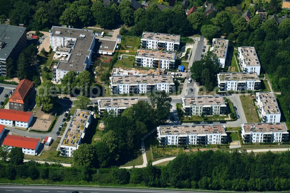 Aerial image Hamburg - Construction site to build a new multi-family residential complex on Raja-Ilinauk-Strasse in the district Jenfeld in Hamburg, Germany