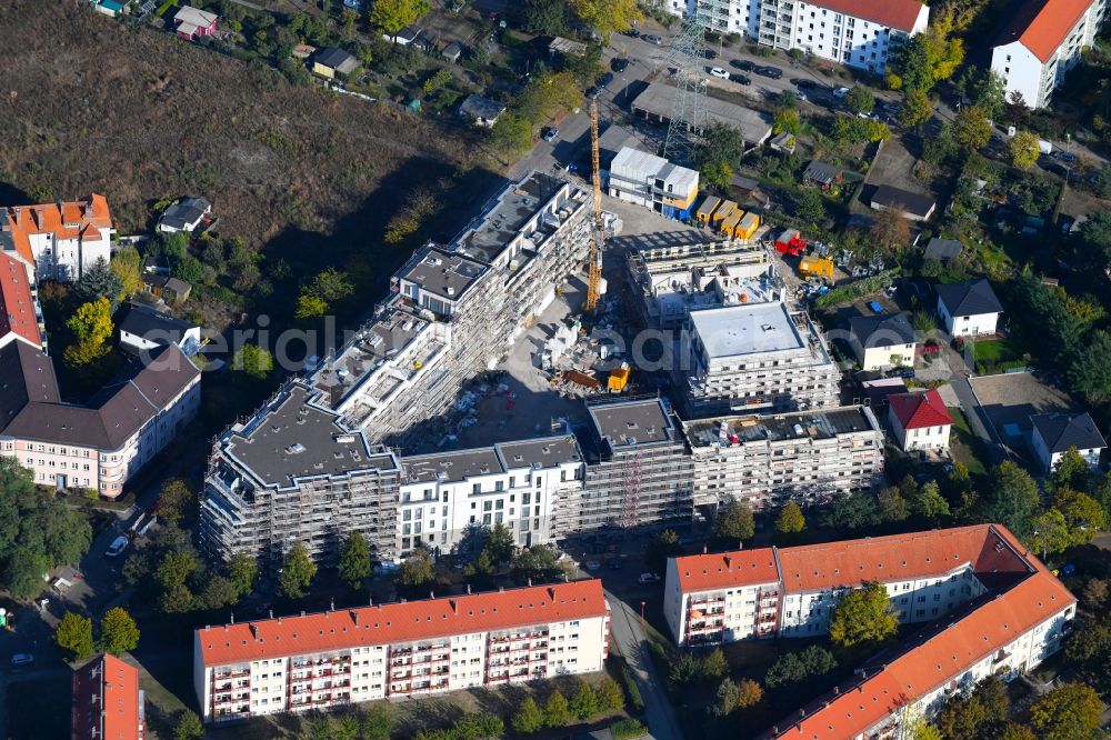 Aerial image Berlin - Construction site to build a new multi-family residential complex Odinstrasse - Rienzistrasse in the district Lichtenberg in Berlin, Germany