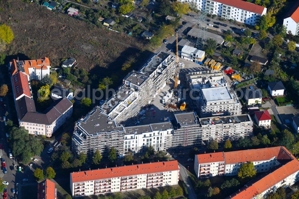 Aerial photograph Berlin - Construction site to build a new multi-family residential complex Odinstrasse - Rienzistrasse in the district Lichtenberg in Berlin, Germany