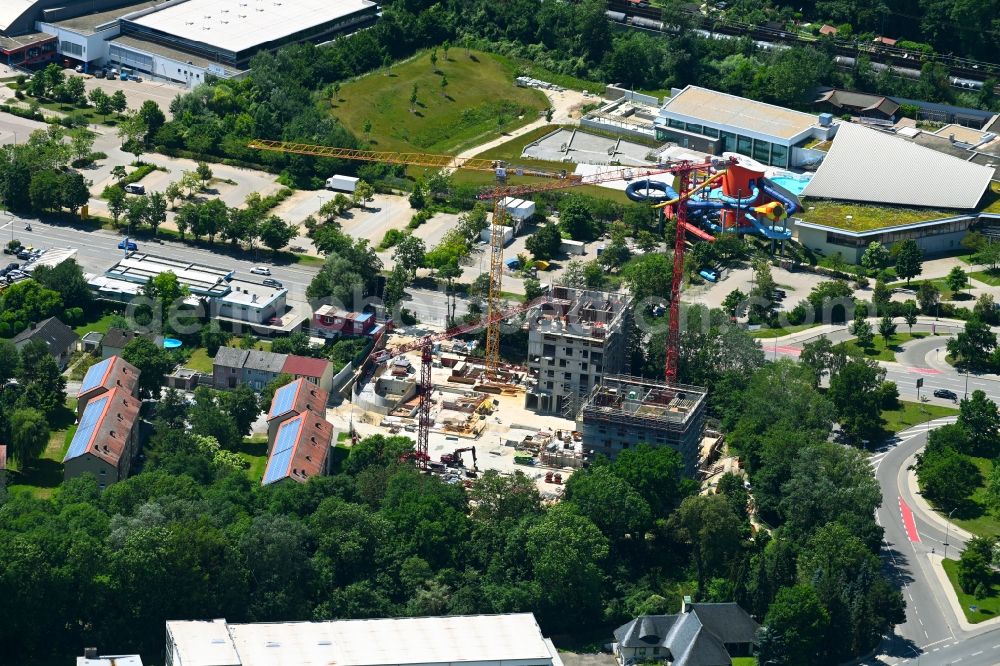 Aerial photograph Ingolstadt - Construction site to build a new multi-family residential complex on Stargarder Strasse - Suedliche Ringstrasse in the district Monikaviertel in Ingolstadt in the state Bavaria, Germany