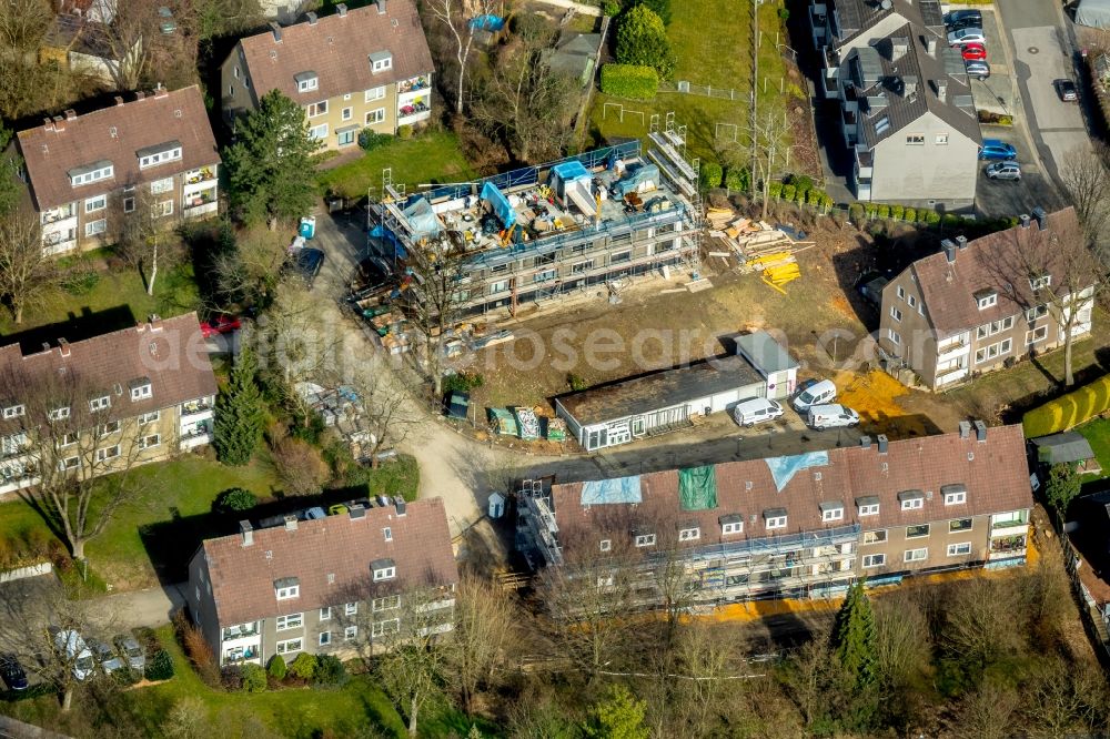 Aerial image Hattingen - Construction site to build a new multi-family residential complex Im Eickhof in the district Niederwenigern in Hattingen in the state North Rhine-Westphalia, Germany