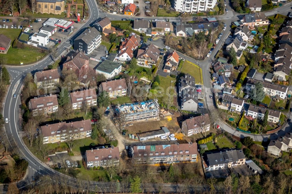 Aerial photograph Hattingen - Construction site to build a new multi-family residential complex Im Eickhof in the district Niederwenigern in Hattingen in the state North Rhine-Westphalia, Germany