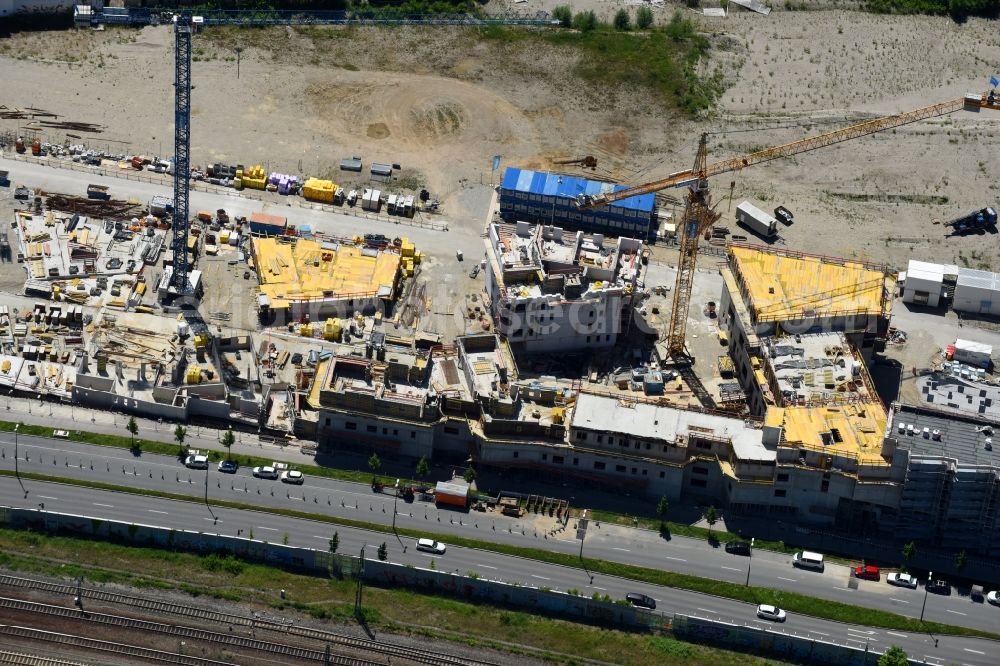 Aerial image München - Construction site to build a new multi-family residential complex Kafler Strasse - Landsberger Strasse - Offenbachstrasse in the district Pasing-Obermenzing in Munich in the state Bavaria, Germany