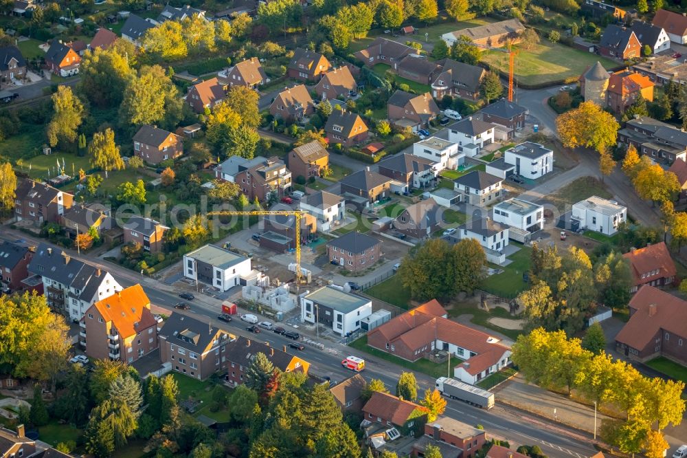 Werne from above - Construction site to build a new multi-family residential complex in the district Ruhr Metropolitan Area in Werne in the state North Rhine-Westphalia