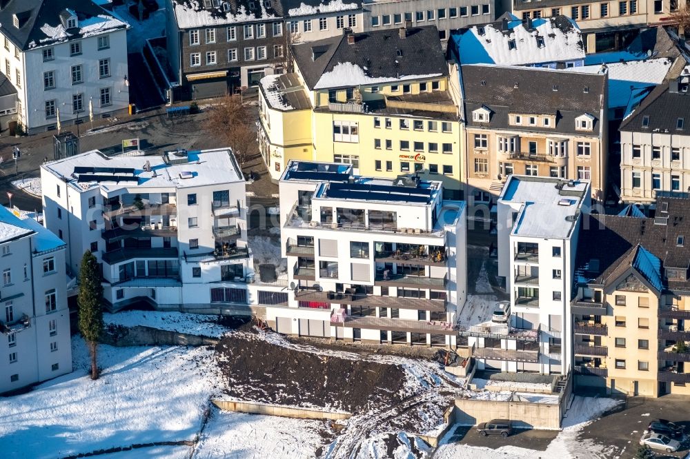 Aerial image Arnsberg - Construction site to build a new multi-family residential complex in the district Wennigloh in Arnsberg in the state North Rhine-Westphalia