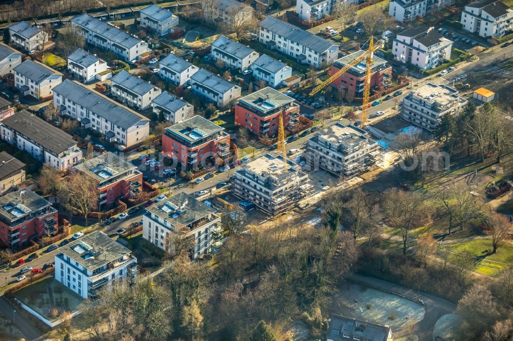 Essen from above - Construction site to build a new multi-family residential complex ParkBlick of Allbau GmbH on Dilldorfer Allee in Essen in the state North Rhine-Westphalia, Germany